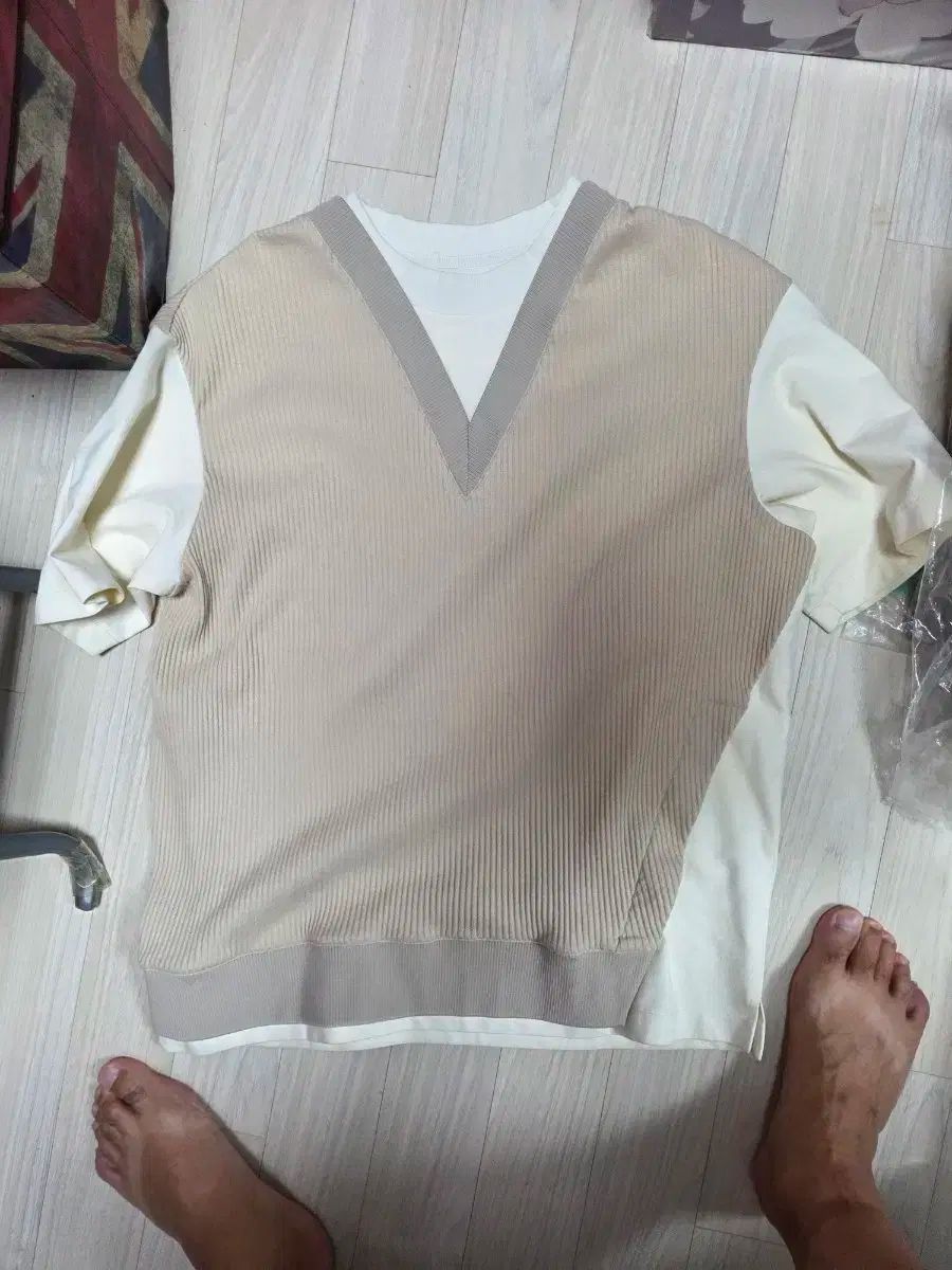 SYSTEM homme システムオム 正規品 レイヤード ベスト 半袖 100 サイズ