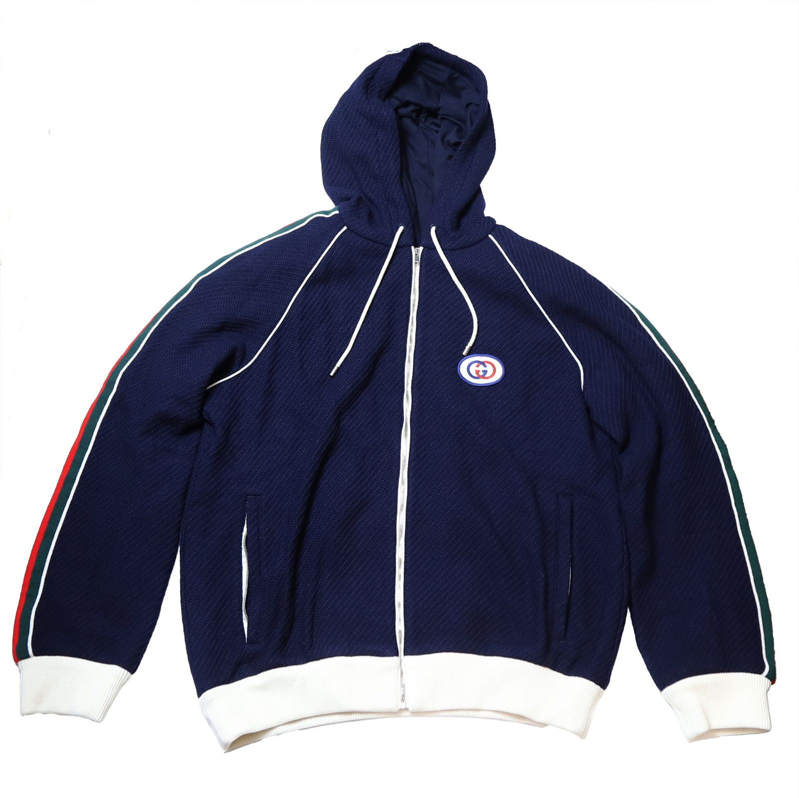 良品】グッチ ウェブストライプ ウールジャージー ジャケット インター