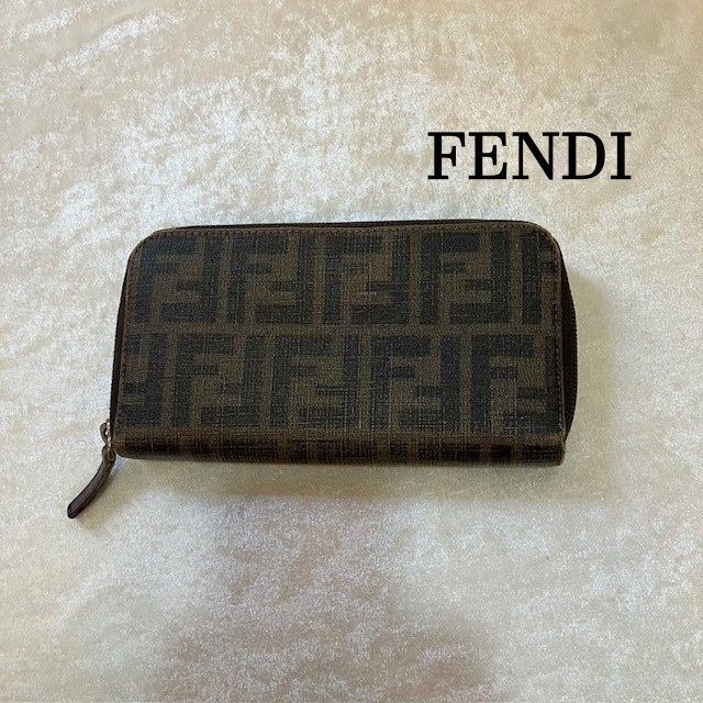 フェンディ FENDI ズッカ ラウンドファスナー 長財布