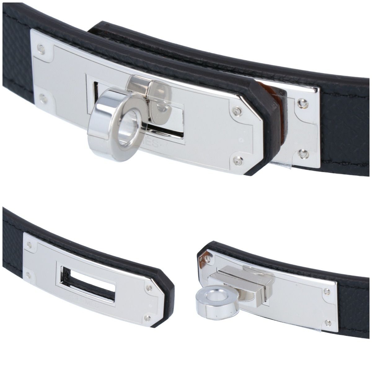 HERMES】 エルメス ケリーベルト B刻印 2023年製 ブラック 黒 シルバー