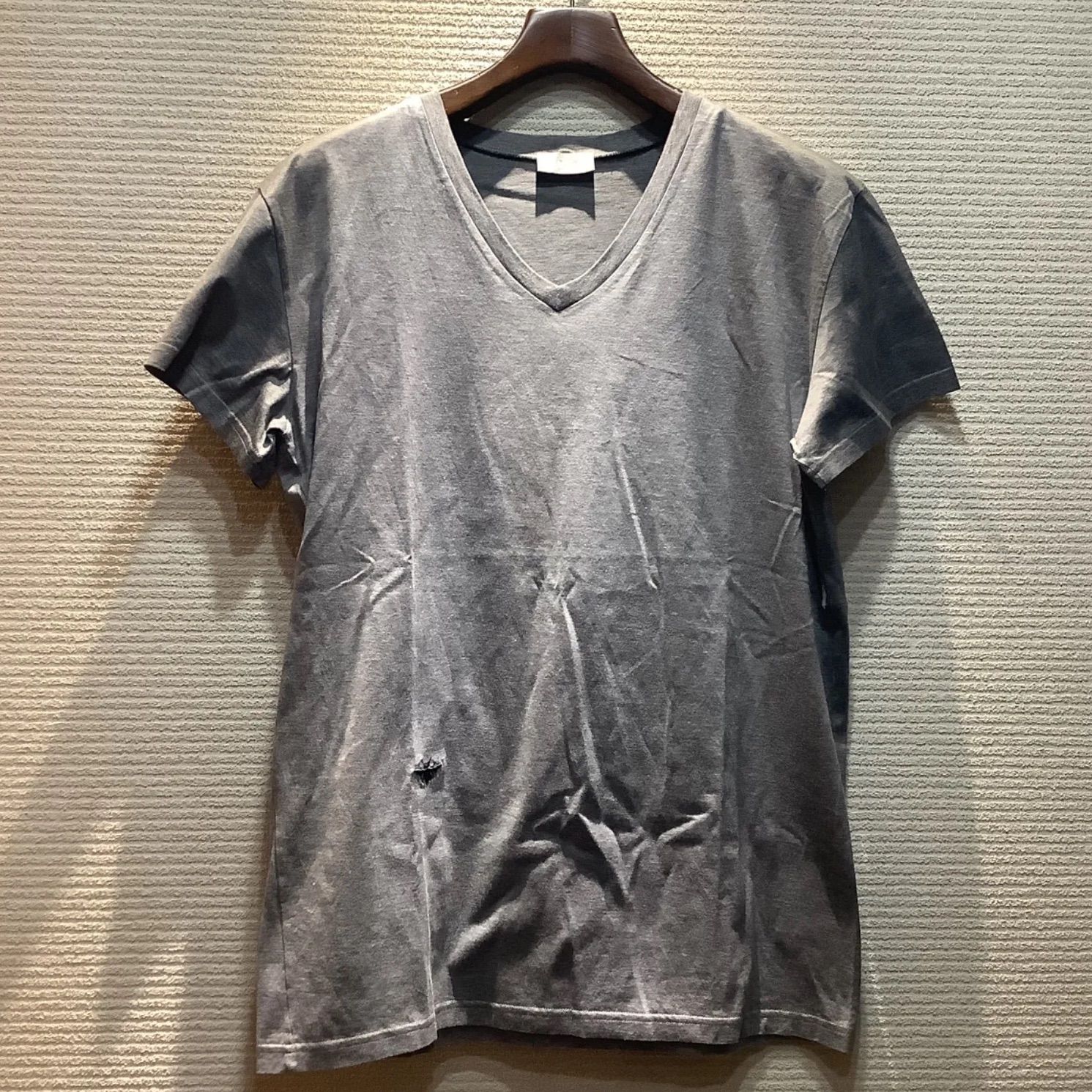 ディオールオム Dior Homme BEE刺繍 Vネック Tシャツ 半袖 【M】グレー