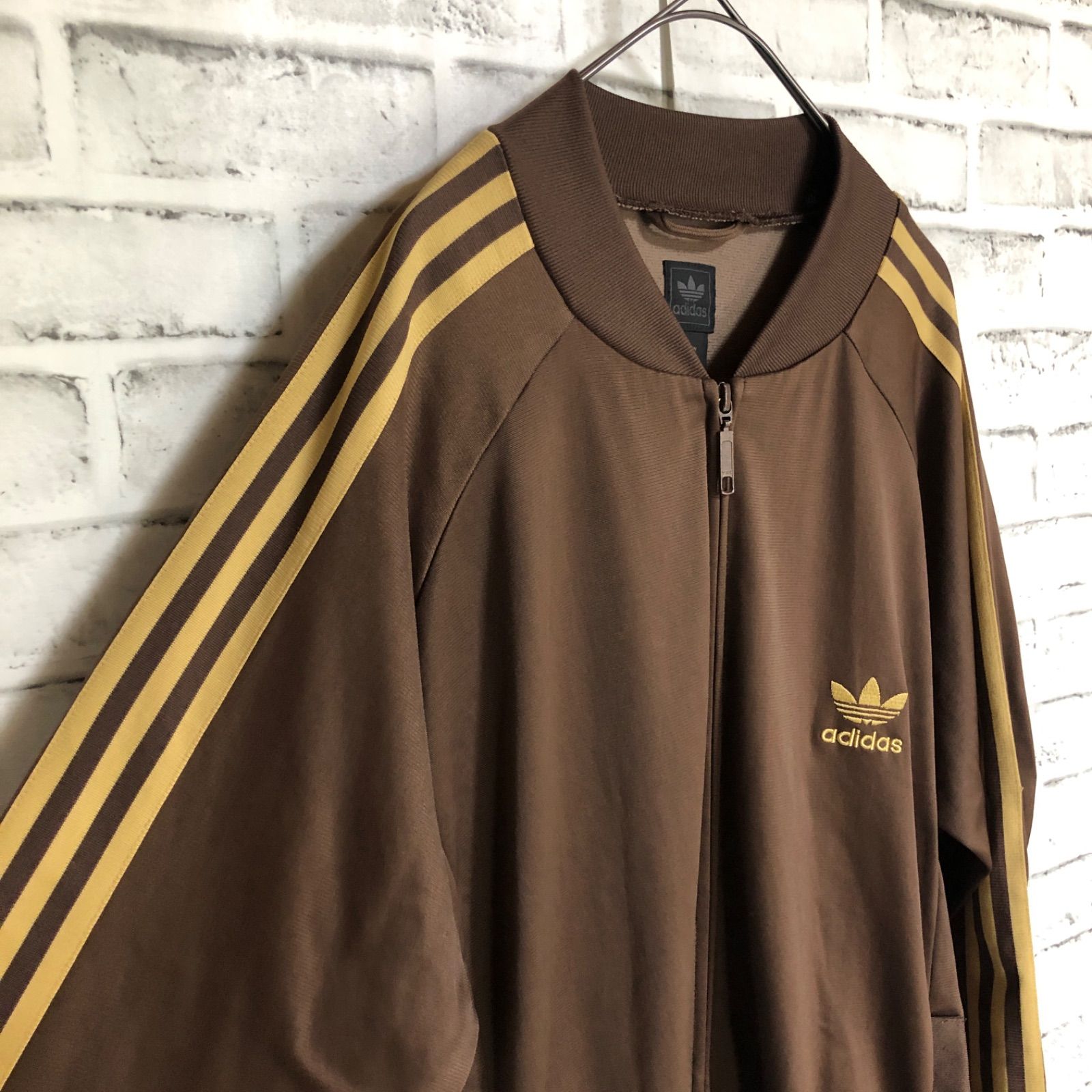 希少ブラウンXL⭐️90s adidas トラックジャケット/ジャージ 刺繍トレ