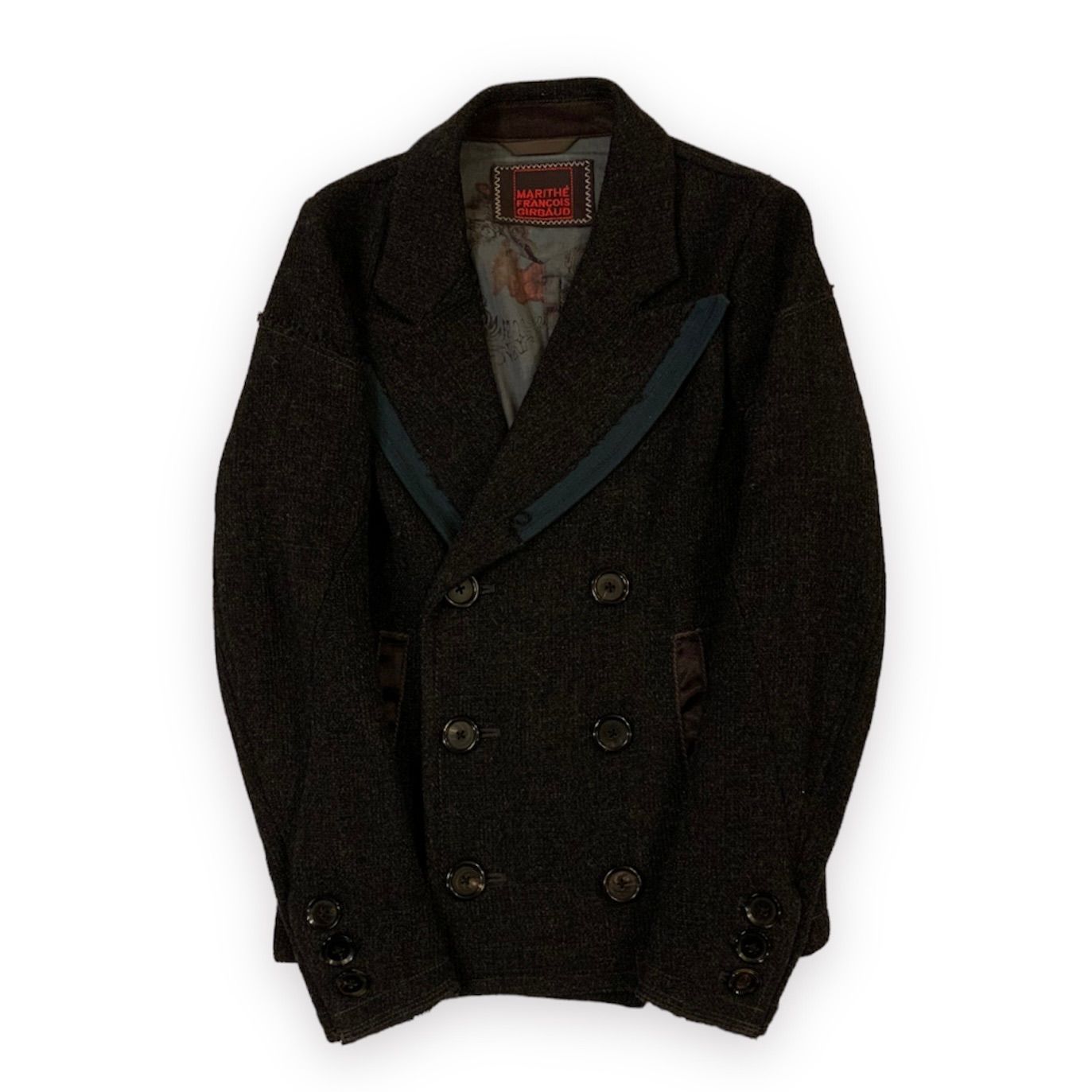 Marithe Francois Girbaud Design Wool Jacket マリテフランソワジルボー 変形 デザインウールジャケット  Sサイズ ダークグレー