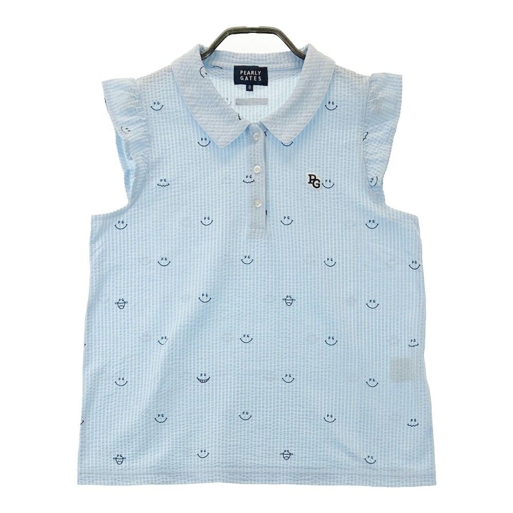 サイズ：0 PEARLY GATES パーリーゲイツ ノースリーブポロシャツ シア