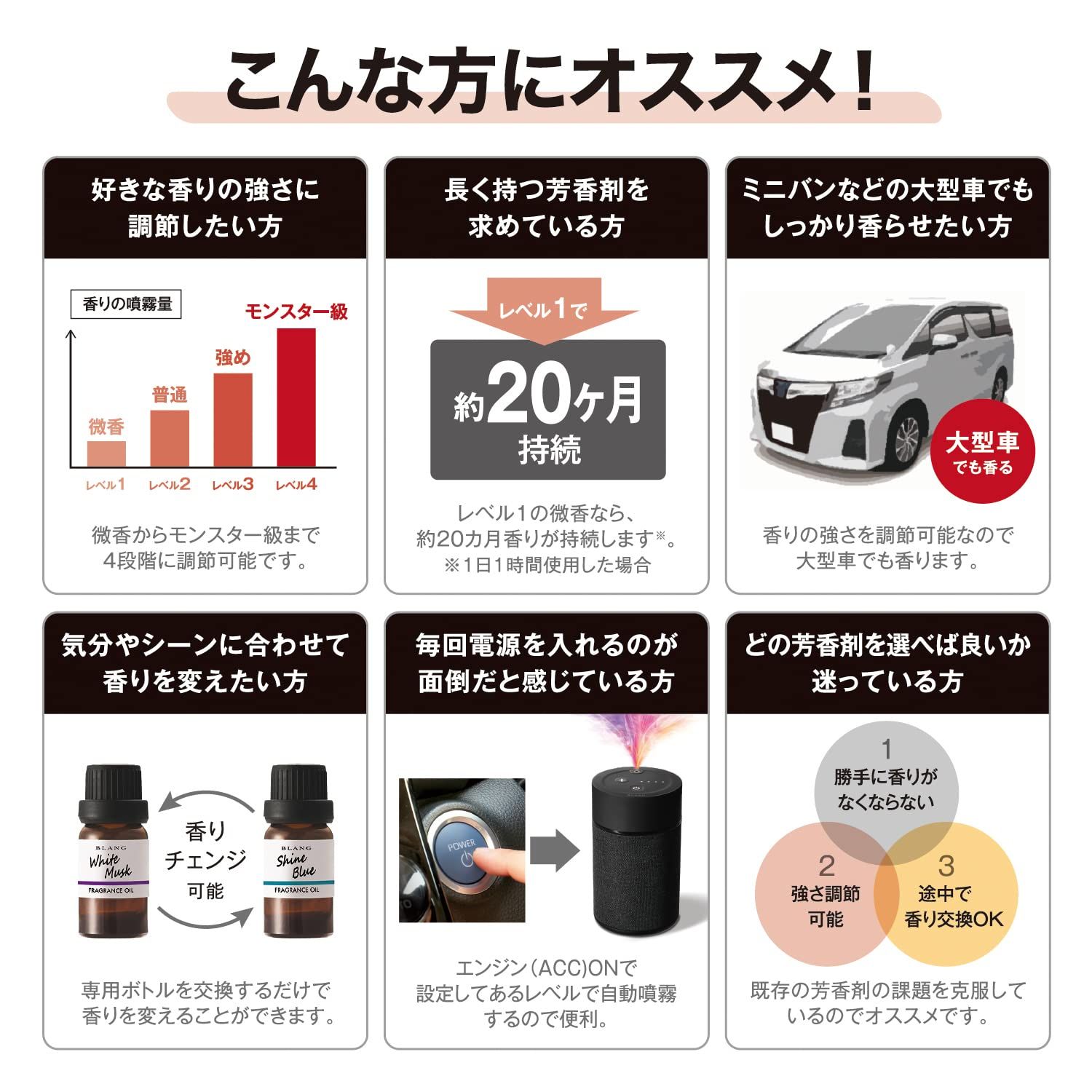 車用 芳香剤 ディフューザー カーメイト 車載 噴霧式 フレグランス ブラング 噴霧式フレグランスディフューザー2 ブラック L10004 BRIGHTFACE_UK