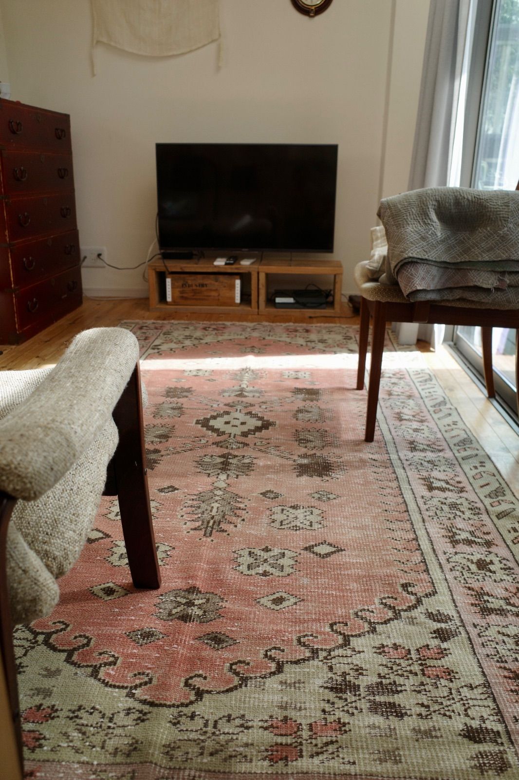 大判 トルコ マニサ産 ヴィンテージラグ ペールオレンジ 【new】, 花器