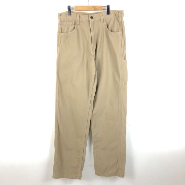 【古着】 Carhartt カーハート FR ワークパンツ ダック生地 サイドポケット LOOSE FIT メキシコ製 ベージュ系 メンズW34 【中古】 n051622