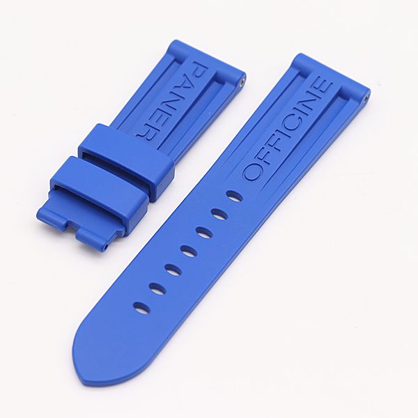 パネライ 純正ベルト ブルー 24ｍｍ ラバー メンズ腕時計 2000000 NSK KMR