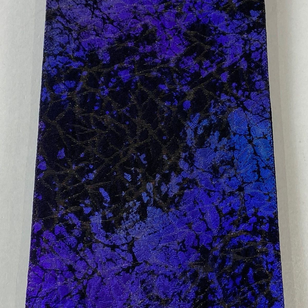 角帯 名品 幾何学模様 花唐草 金糸 紫 正絹