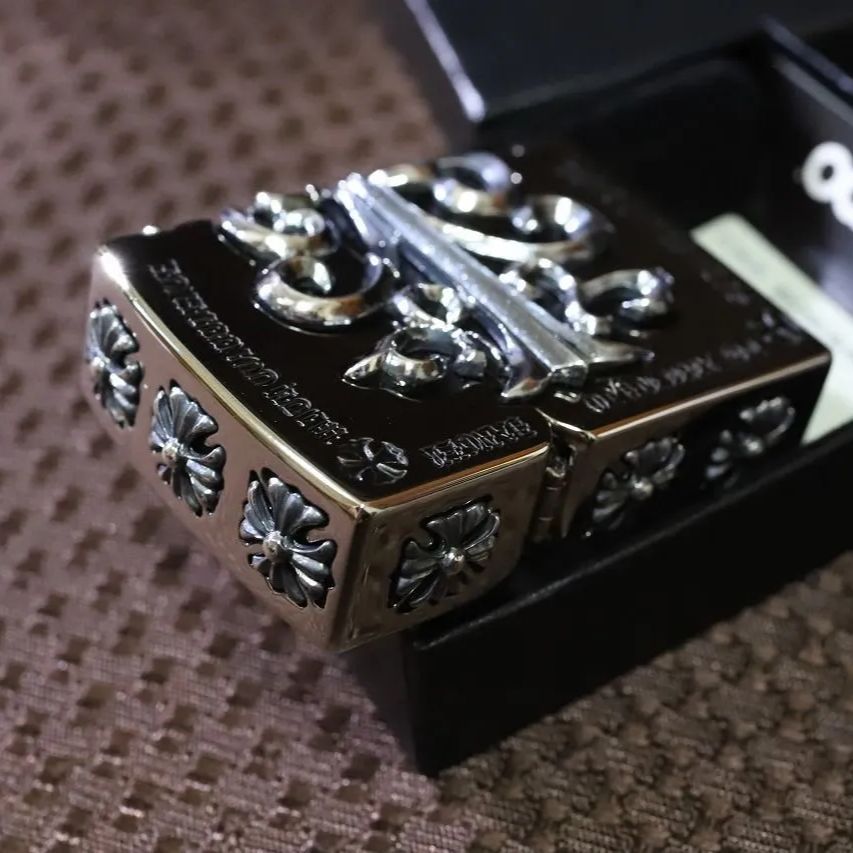 ZIPPO メタルジャケット サイドクロス シルバー ヘビメタ ジッポ