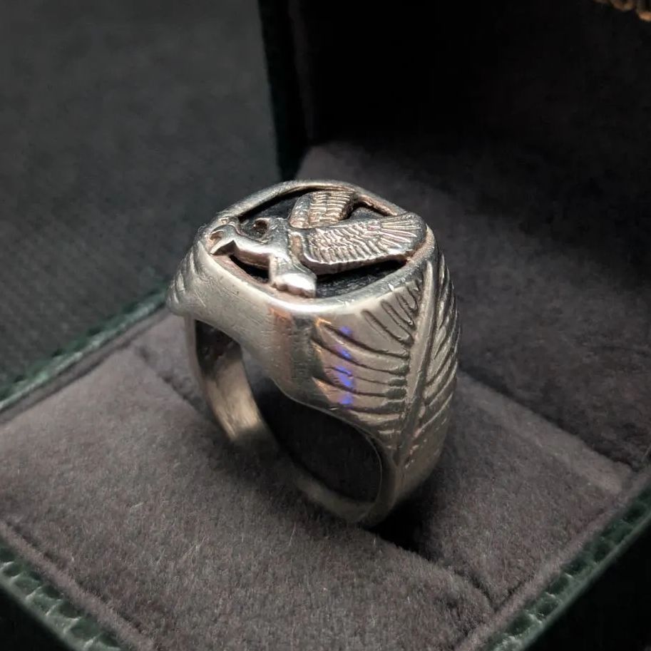 Wheeler Manufacturingスターリングシルバー シグネットリング 米国製】シルバー925 イーグル リング 22号 WM社 鷲 鷹 インディアン