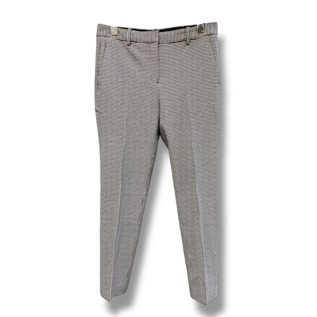 美品 Theory セオリー ストレッチクロップドパンツ 千鳥格子 柄