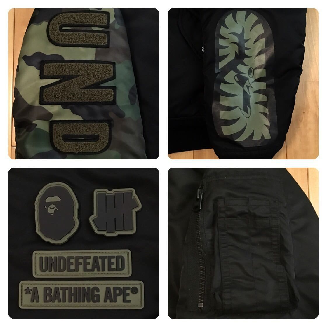 Undefeated × BAPE shark MA-1 bomber jacket Mサイズ a bathing ape