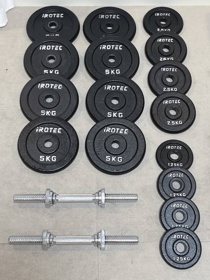 iROTEC ダンベル 5kg ×8 2.5kg ×4 1.25kg ×4 まとめ アイロテック アイアンダンベル ダンベルセット