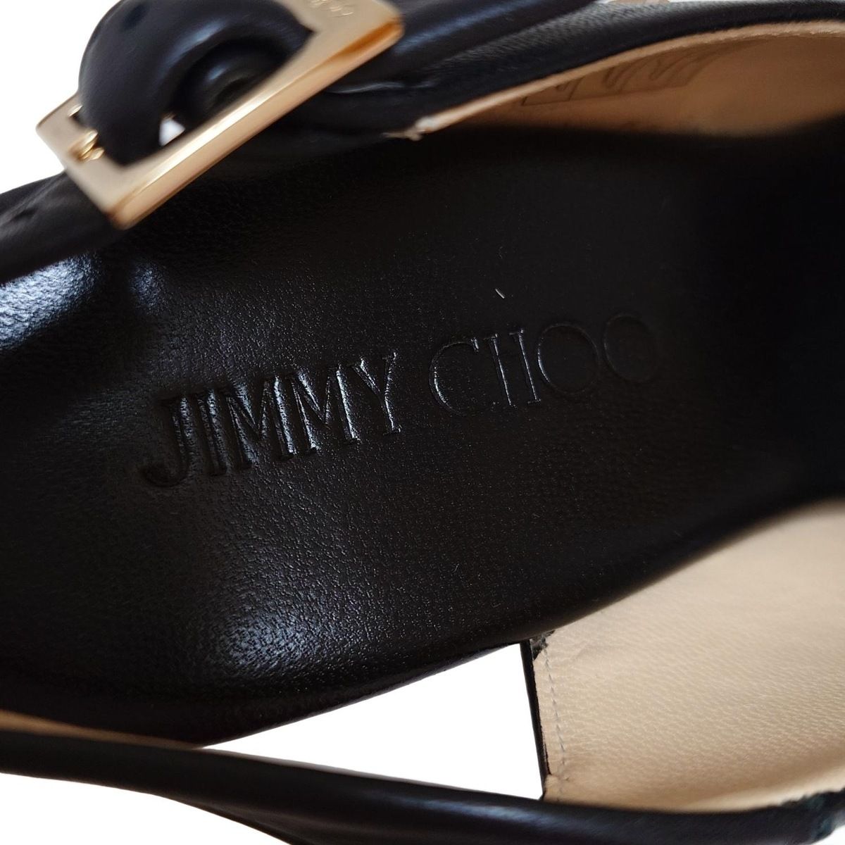 JIMMY CHOO ジミーチュウ サンダル 38 レディース - 黒 スタッズ|スター 星 |ウェッジソール レザー KIN-KAAI_COM