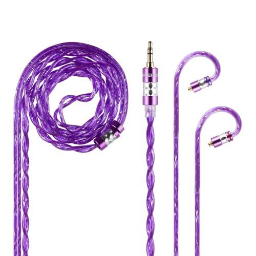 3.5mm mmcx NICEHCK PurpleMoon 7Nフラット銀メッキOCCケーブル イヤホンリケーブル MMCX 3.5mm プラグ アップグレードケーブル 交換ケーブル 金属製コネクタ 着脱式 hi-fiオーディオ 1.2m イヤホン DIY M