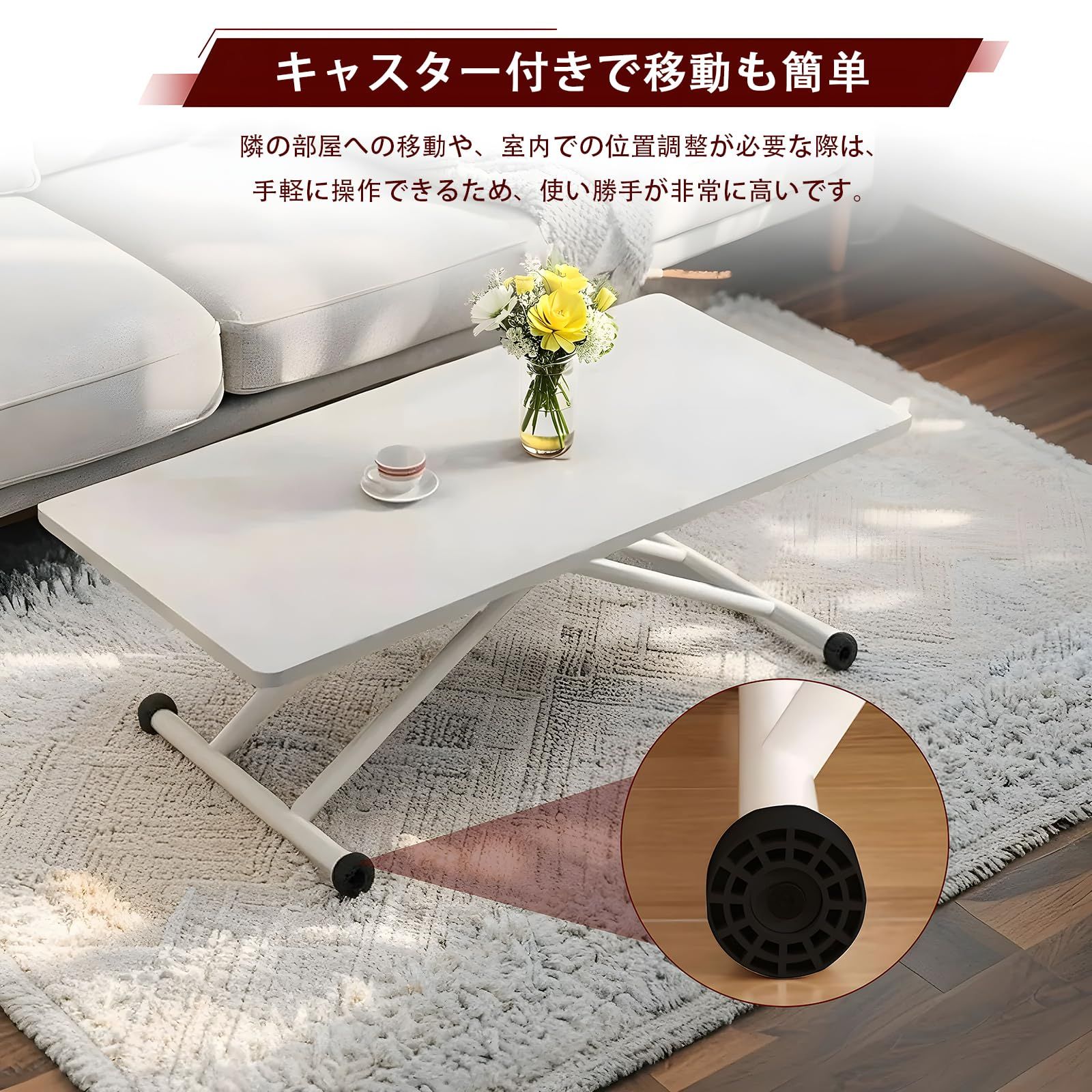 室内 屋外 キャンプ ピクニック ポータブル イベント用 軽量 リビングテーブル 省スペース 食卓 ホワイト パソコンデスク 簡単な組立設計 11-77cm高さ調整 木製 折りたたみ作業台 アウトドア 簡易コンパクト ダイニングテーブル MARWIL-DEMENAGEMENTS_CH