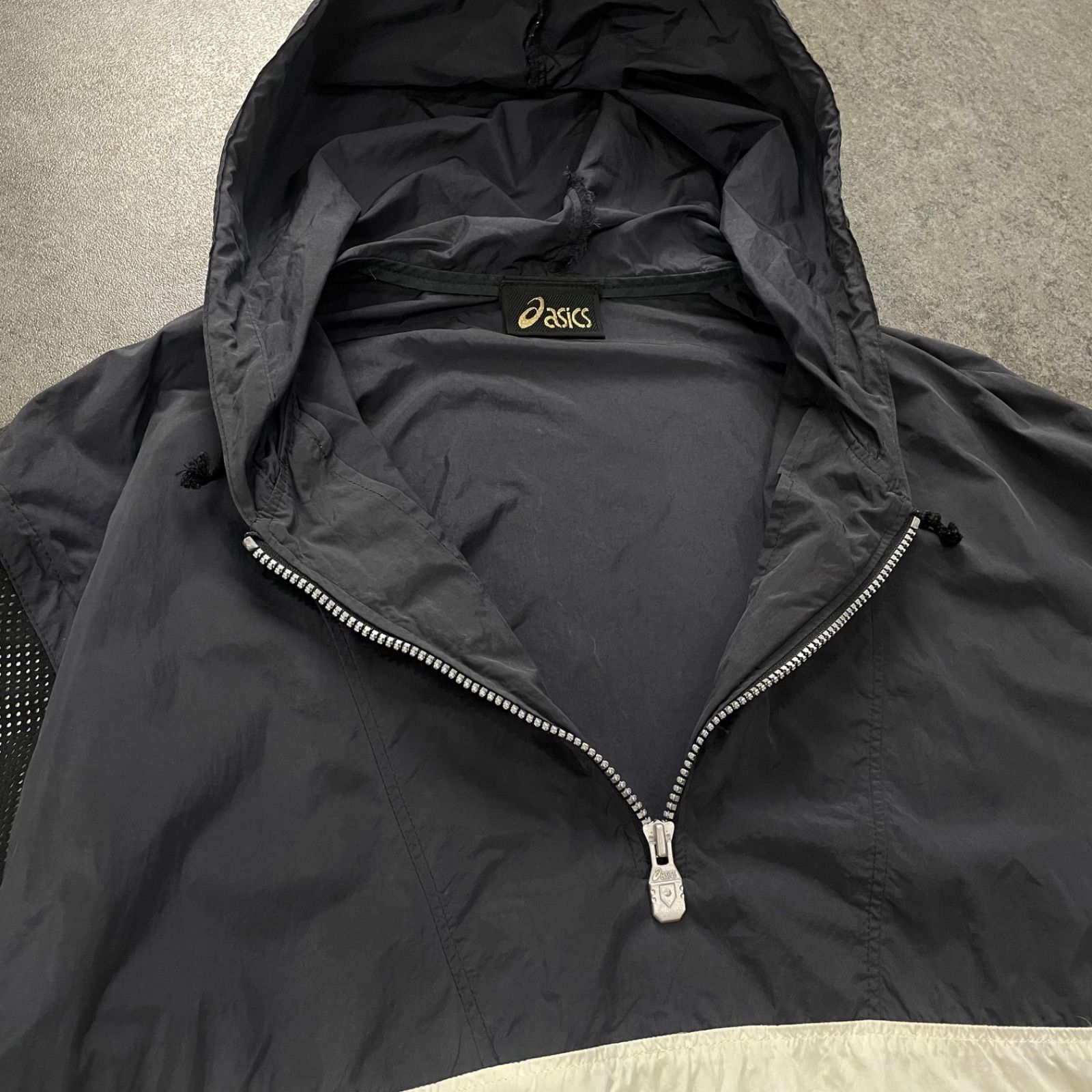 日本製 90s Vintage asics Windbreaker Half-Zip Nylon Anorak Parka