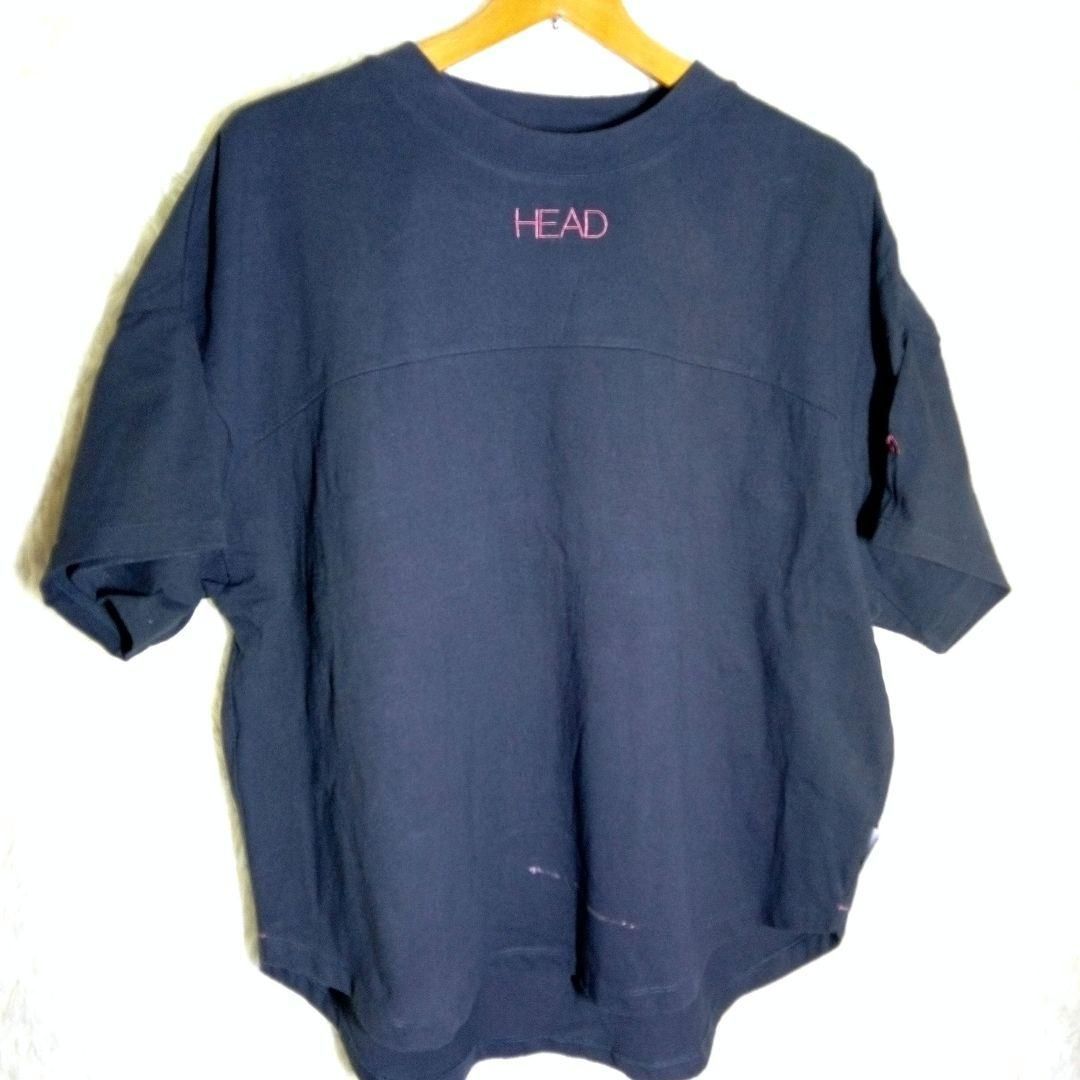 訳あり HEAD【L】半袖Tシャツ ブラック メンズ ワンポイントロゴ スポーツ