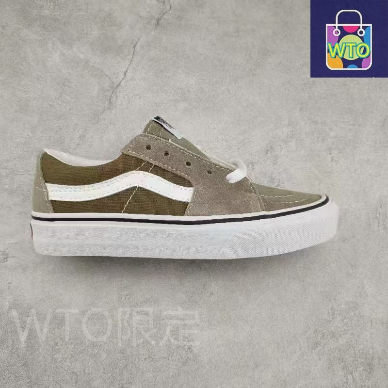 今日 Vans SK8-Low 質感のグリーン - ブラウン カラーマッチング シンプルで万能なスタイル 送料無料 在庫 の な価格です -WTO輸入2