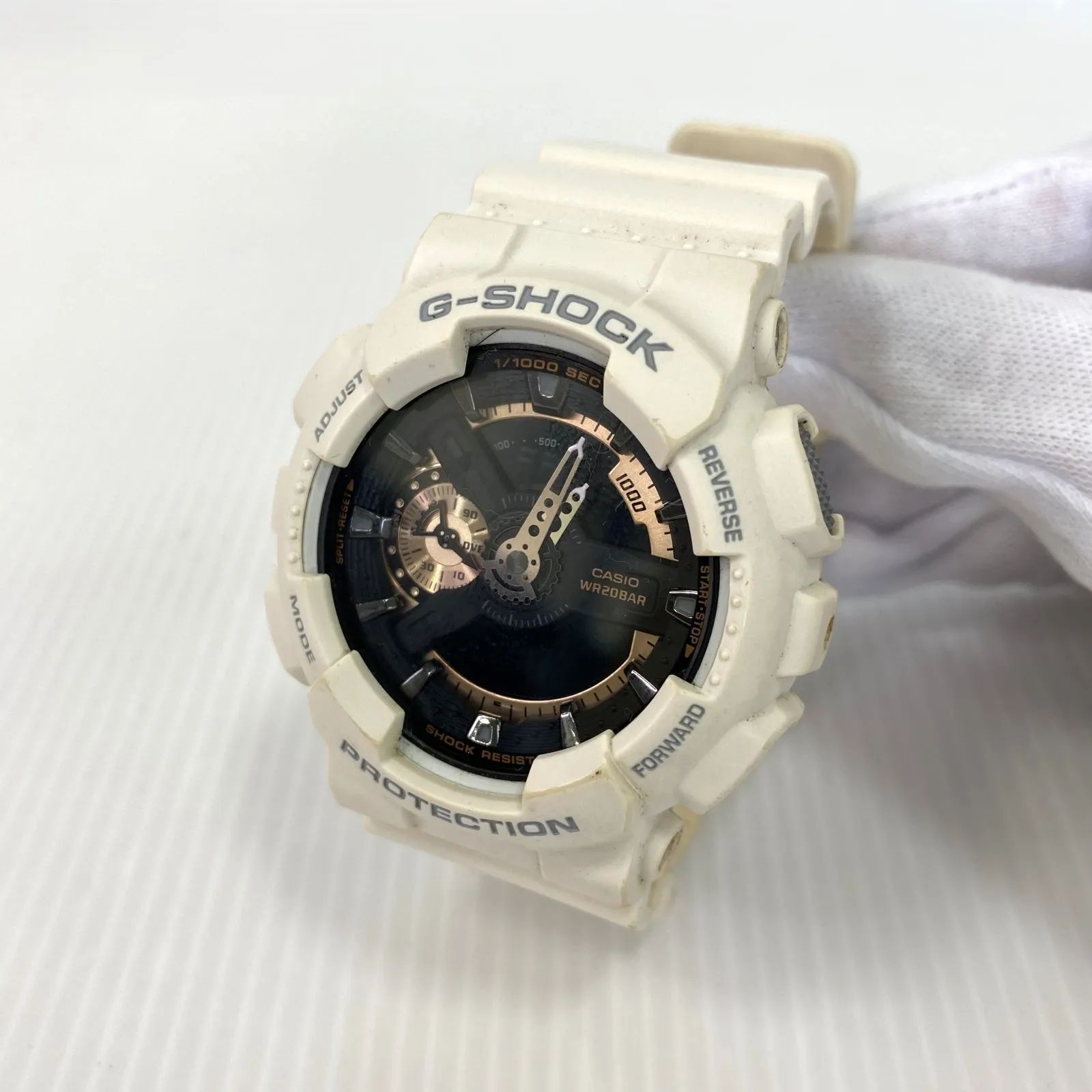中古品】CASIO G-SHOCK GA-110RG-7AJF 腕時計 白 ホワイト ローズ 