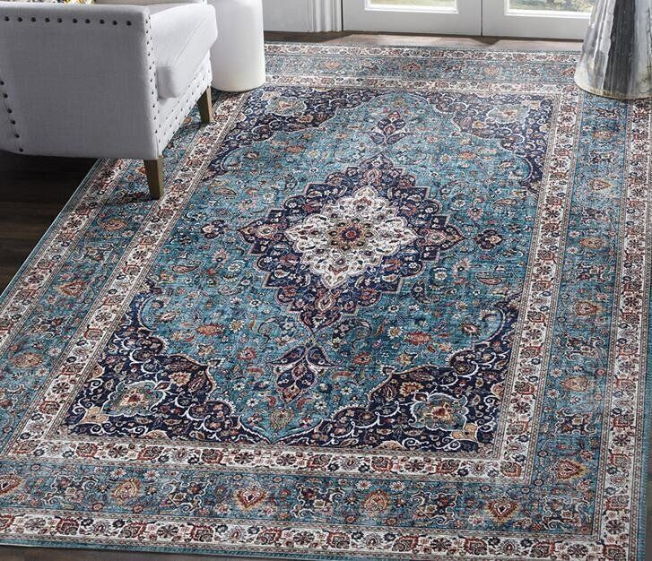 アクティブな ペルシャ絨毯の本場からイラン製 シルク調 高密度ノット 玄関マット ラグ マット カーペット ウィルトン 滑り止め付