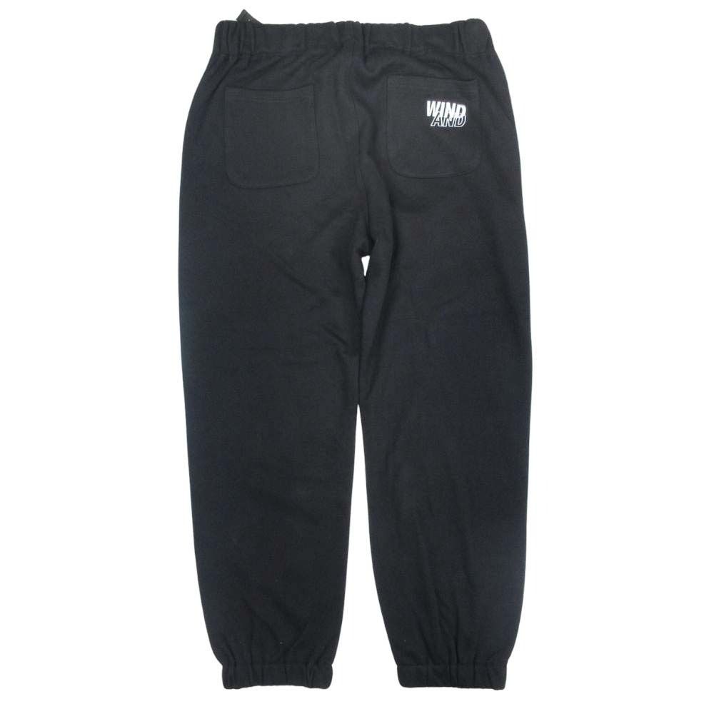 WIND AND SEA / スウェットジョガーパンツ/ボトム/L/コットン/BLK 未使用 WIND AND SEA ウィンダンシー ロゴ刺繍 スウェット パンツ
