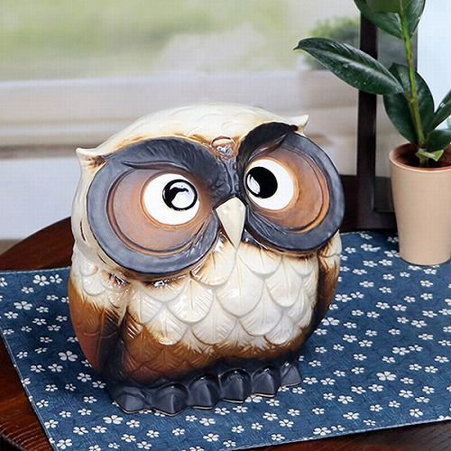 ふくろう透し彫傘立 （信楽焼き・陶器・傘立て・梅雨・雨・玄関・収納