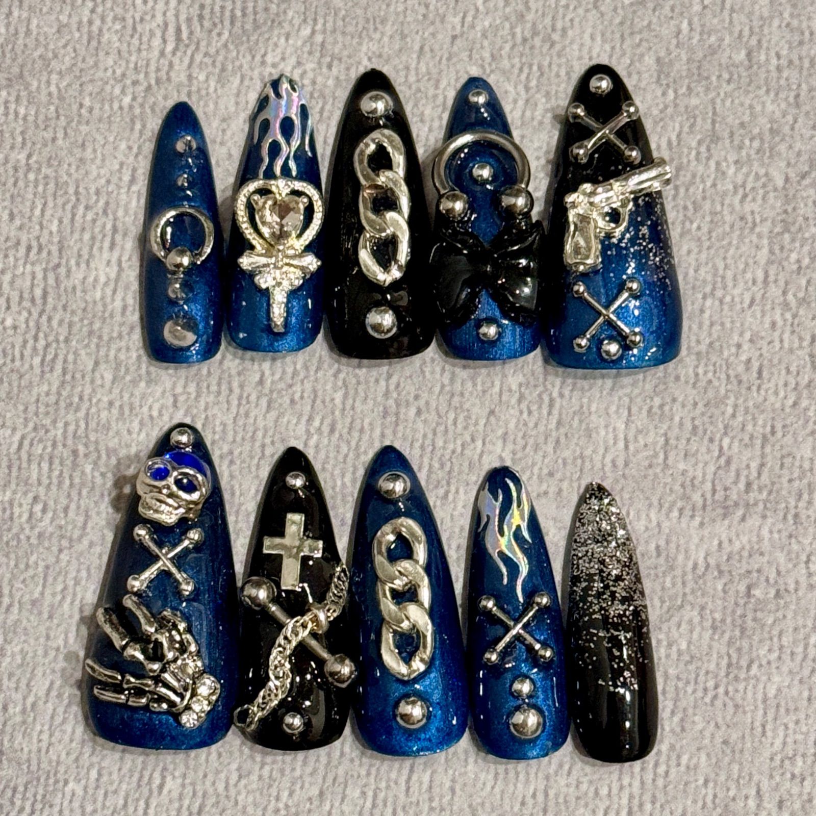 現品】ネイルチップ 概念ネイル ヒプマイ ヒプノシスマイク 碧棺左馬刻