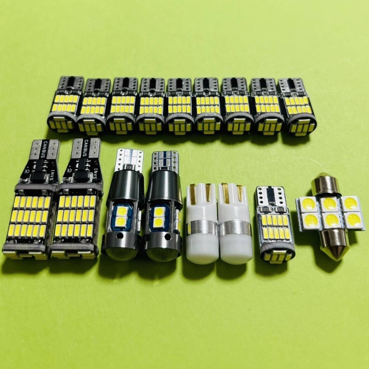 鬼爆光！17個セット 20系 ヴェルファイア T10 LED ルームランプ バックランプ ポジション ナンバー灯 ホワイト トヨタ 車検対応 パーツ