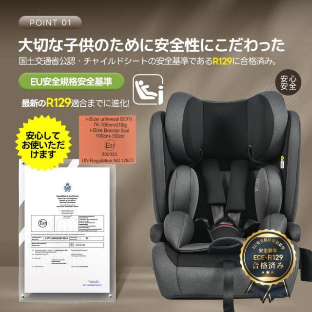 新基準R129適合 ISOFIX