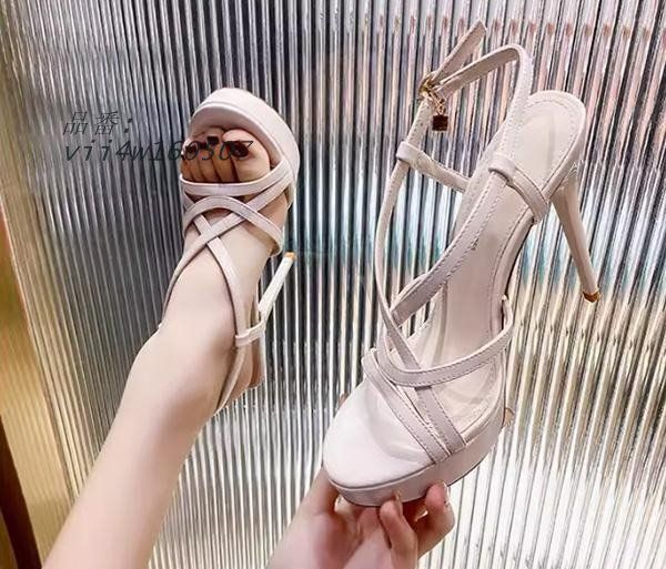 サンダル ヒール12CM ハイヒール クロスストラップ 夏 オープントゥ ストラップ オープントゥ カジュアル レディース アンクルストラップ vii4w160507