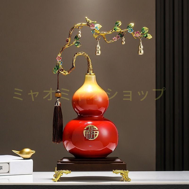 瓢箪 オブジェ 置物 レッド 赤 オレンジ 金色 黄金 ひょうたん 縁起物 家内安全 インテリア 玄関 リビング 贈り物 財運 金運 運気 風水 開運 健康運 出世運 家庭運