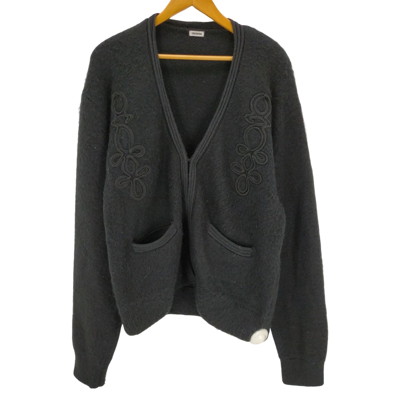 クレドナ CREDONA CREST EMBROIDERY MOHAIR KNIT CARDIGAN レディース