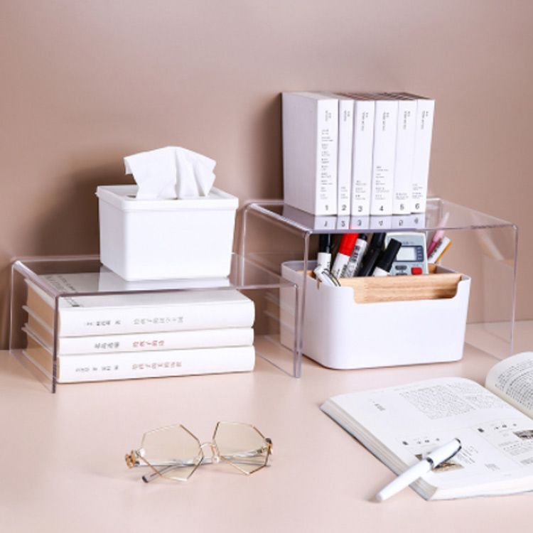 クリア飾り棚 透明ラック アクリル ディスプレー 展示台 コの字型 クリア 収納