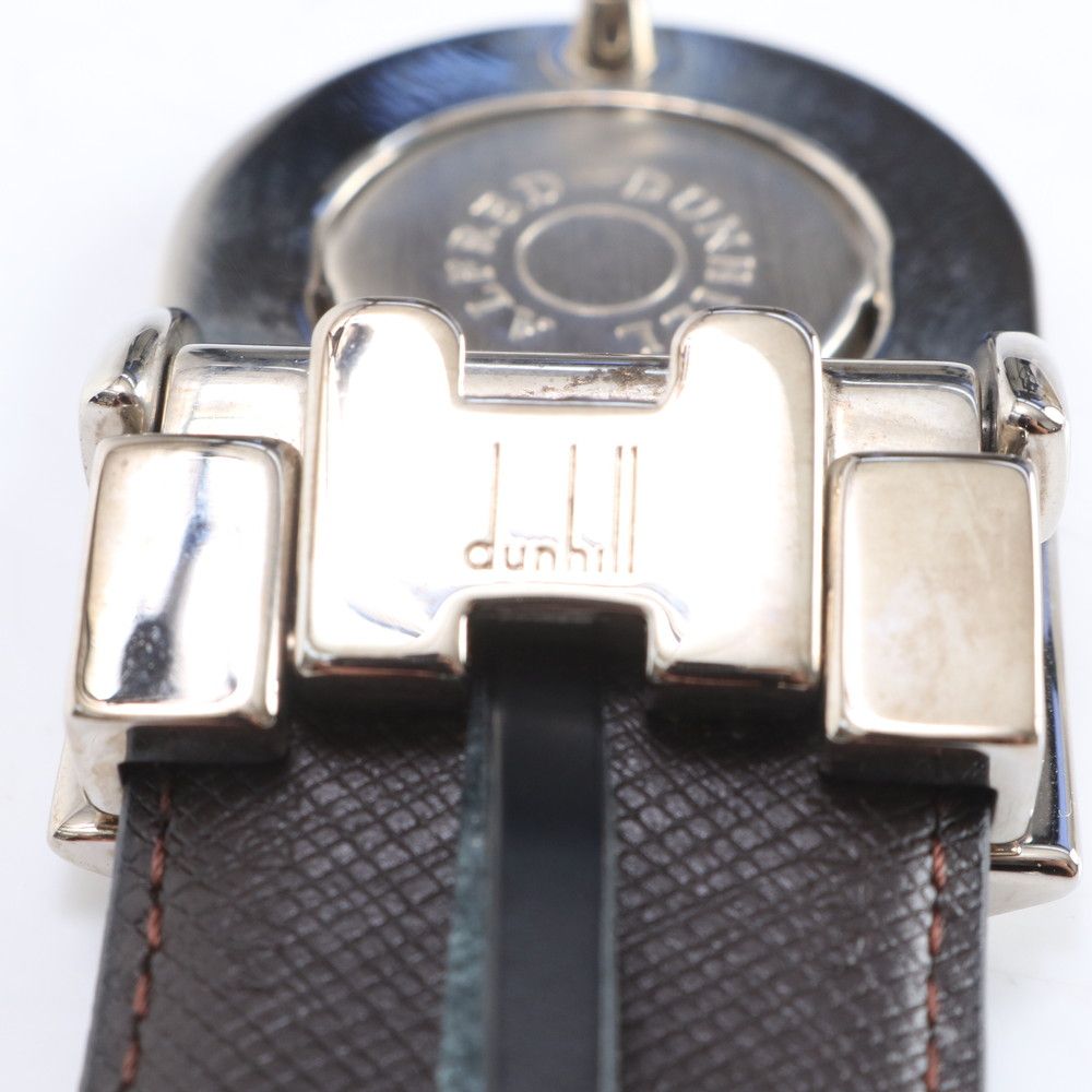 dunhill ダンヒル ロゴベルト レザー シルバー ダンヒル ベルト ロゴ シルバー金具 レザー 黒 | arear-shop