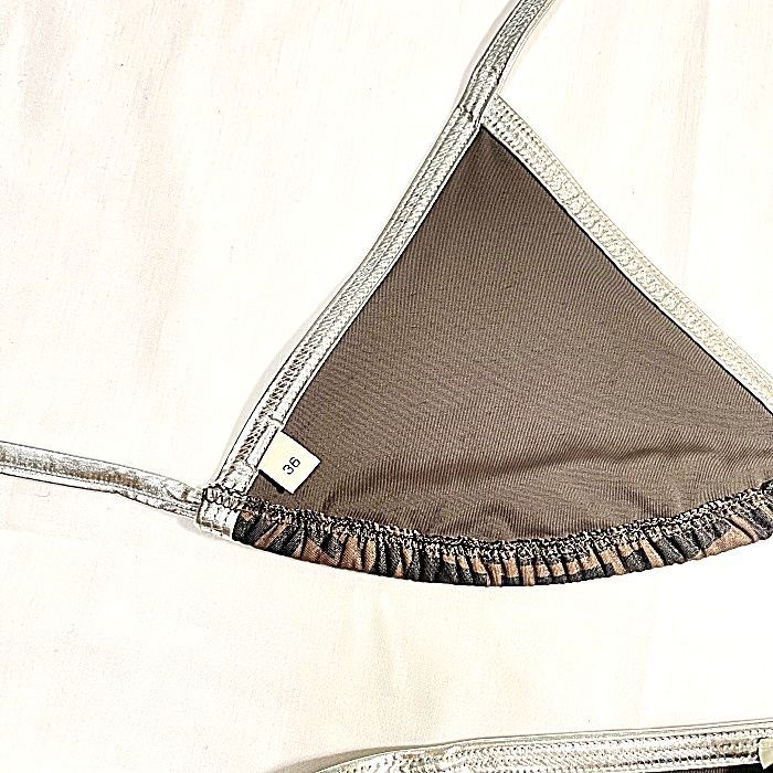 FENDI フェンディ FF ロゴ ズッカ柄 水着 ビキニ 紐 三角 FENDI フェンディ FF ロゴ ズッカ柄 水着 ビキニ 紐 三角