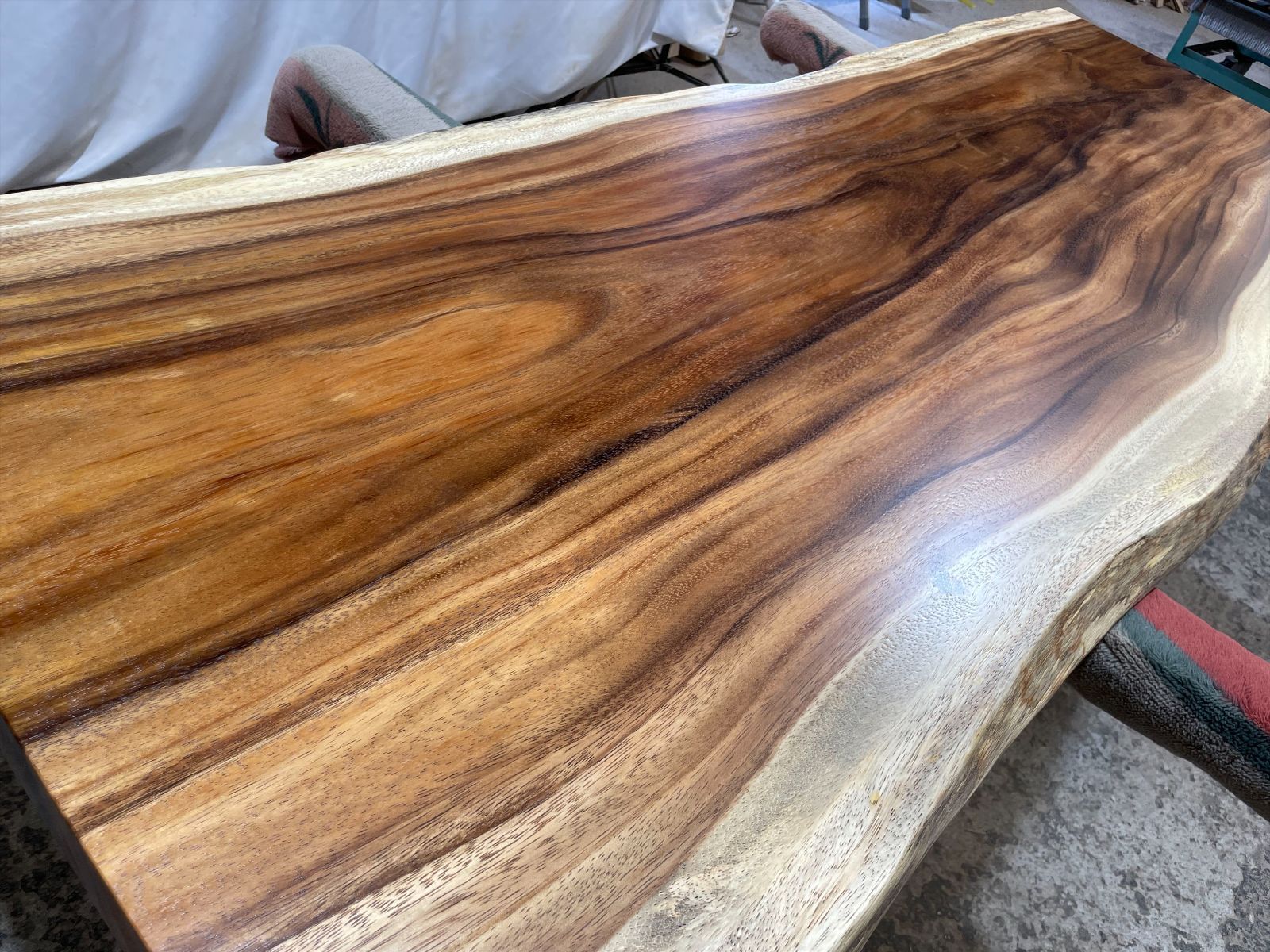 モンキーポッド9159 一枚板無垢 乾燥材 2100x660-700-690x52mm
