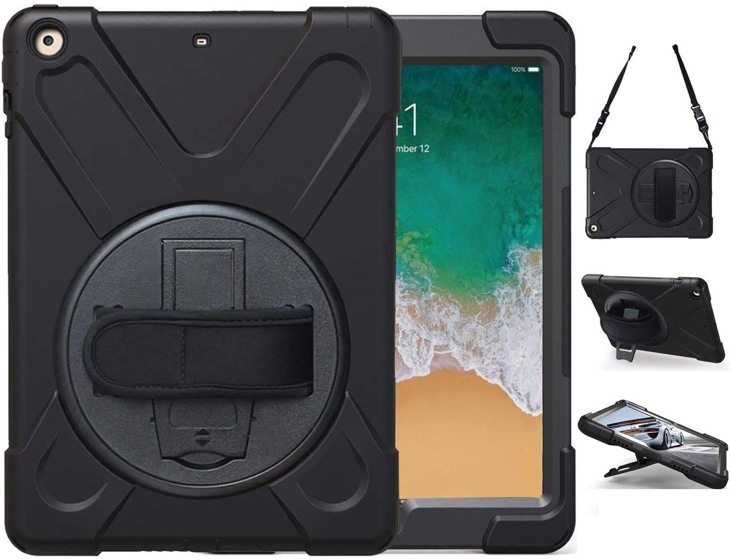 丈夫 防塵 頑丈 耐衝撃 片手 ストラップ スタンド 耐久 ハンドホルダー 落下防止 回転 キッズ 360度 シリコン 子供 5 ハード iPad Apple 肩掛け アイパッド ショルダー エアー house カバー Lively 2