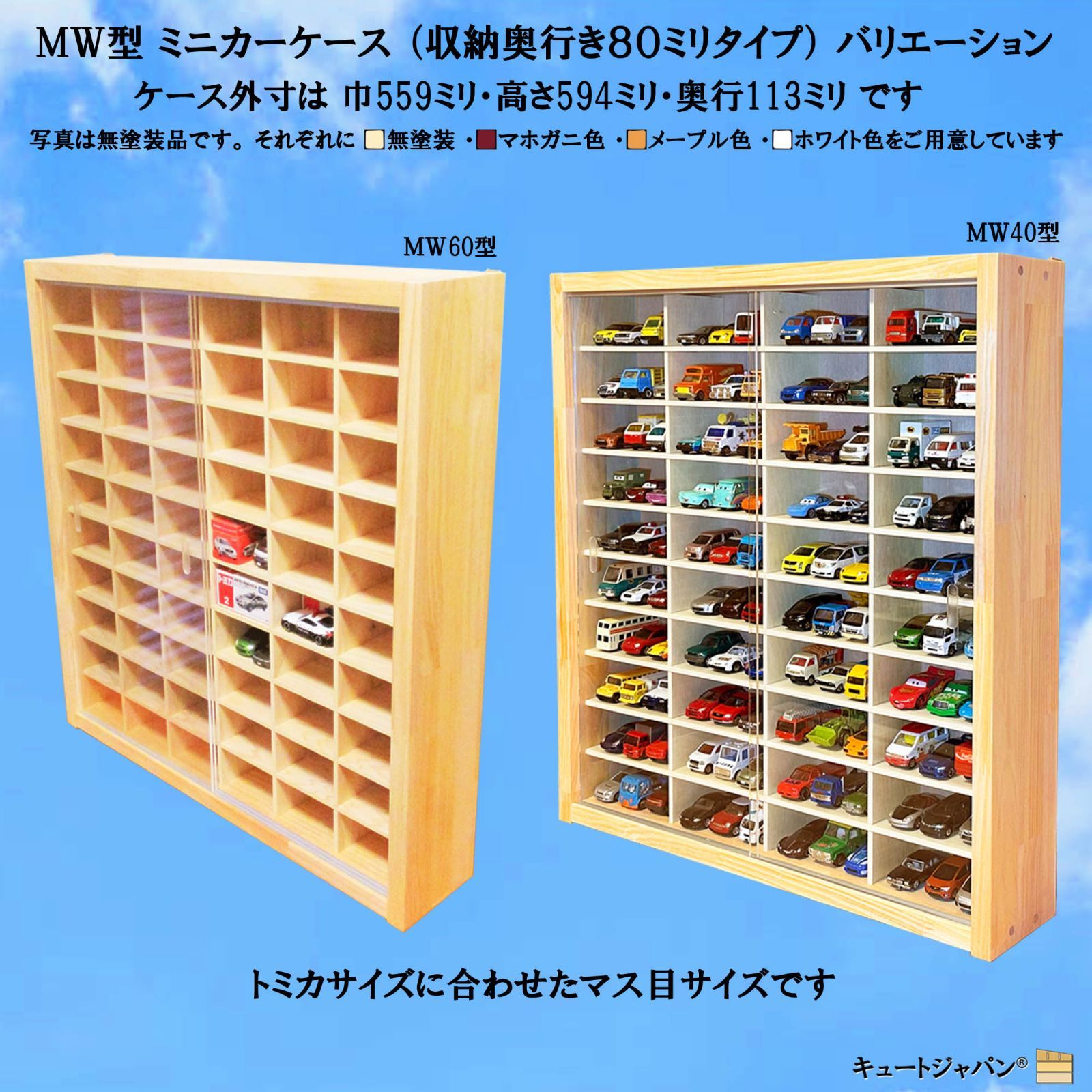 ミニカー収納ケース トミカ108台・大型サイズ対応 1／64
