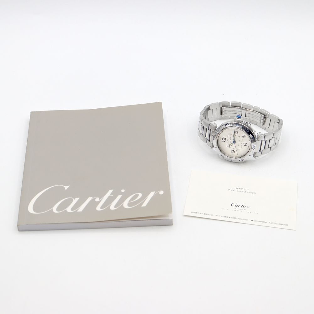 内部点検済 Cartier カルティエ パシャ 38mm W31031H3 裏スケルトン シルバー ギョーシェ SS ステンレス メンズ 自動巻き【6ヶ月保証】【腕時計】【中古】 内部点検済 Cartier カルティエ パシャ 38mm W31031H3 裏スケルトン