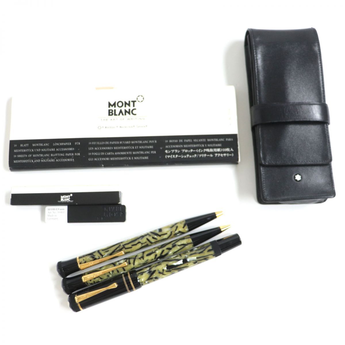 極美品✨ モンブラン Mont Blanc 3本差し レザー ホワイトスター 黒 極美品】MONT BLANC 3本セット 極美品✨ モンブラン Mont Blanc 3