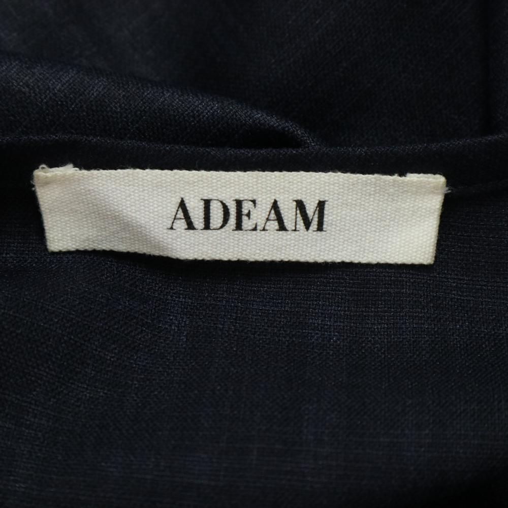 【ADEAM】日本製　ノースリーブ　フレアワンピース　ミモレ　黒　0サイズ ADEAM】日本製 ノースリーブ フレアワンピース ミモレ 黒 0
