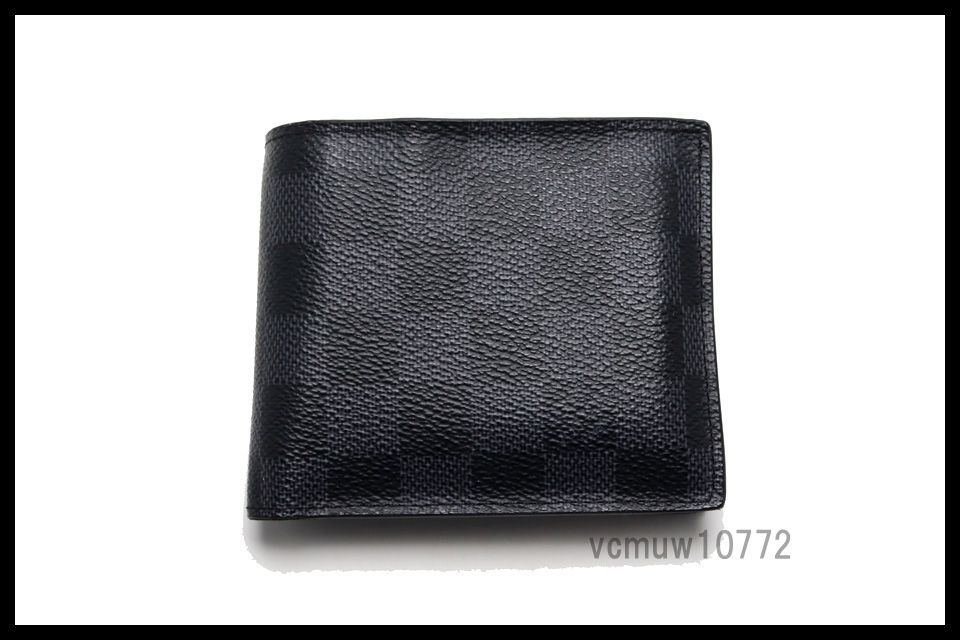 RFIDタグ近年 美 LOUIS VUITTON ダミエグラフィット ポルトフォイユマルコNM レザー 2つ折り財布 ルイヴィトン 0508os370-9D