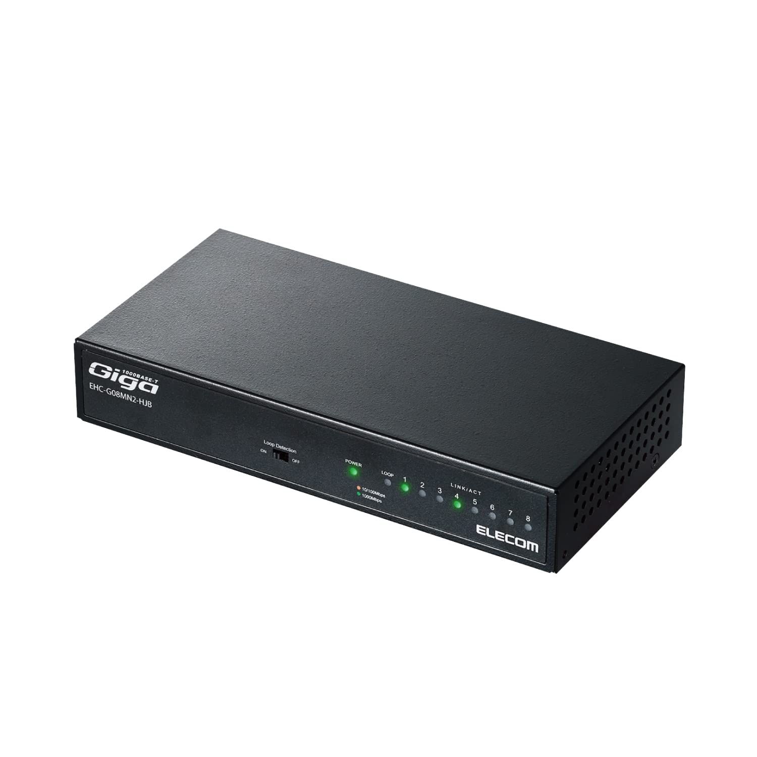 エレコム スイッチングハブ ギガビット 8ポート 金属筐体 マグネット付 電源内蔵 ブラック EHC-G08MN2-HJB [ブラック] [スイッチングハブ]