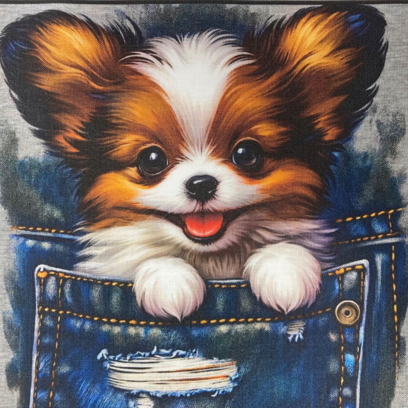 可愛いパンダと柴犬、ヨーキーパネル生地 ハンドメイド パンダパネル
