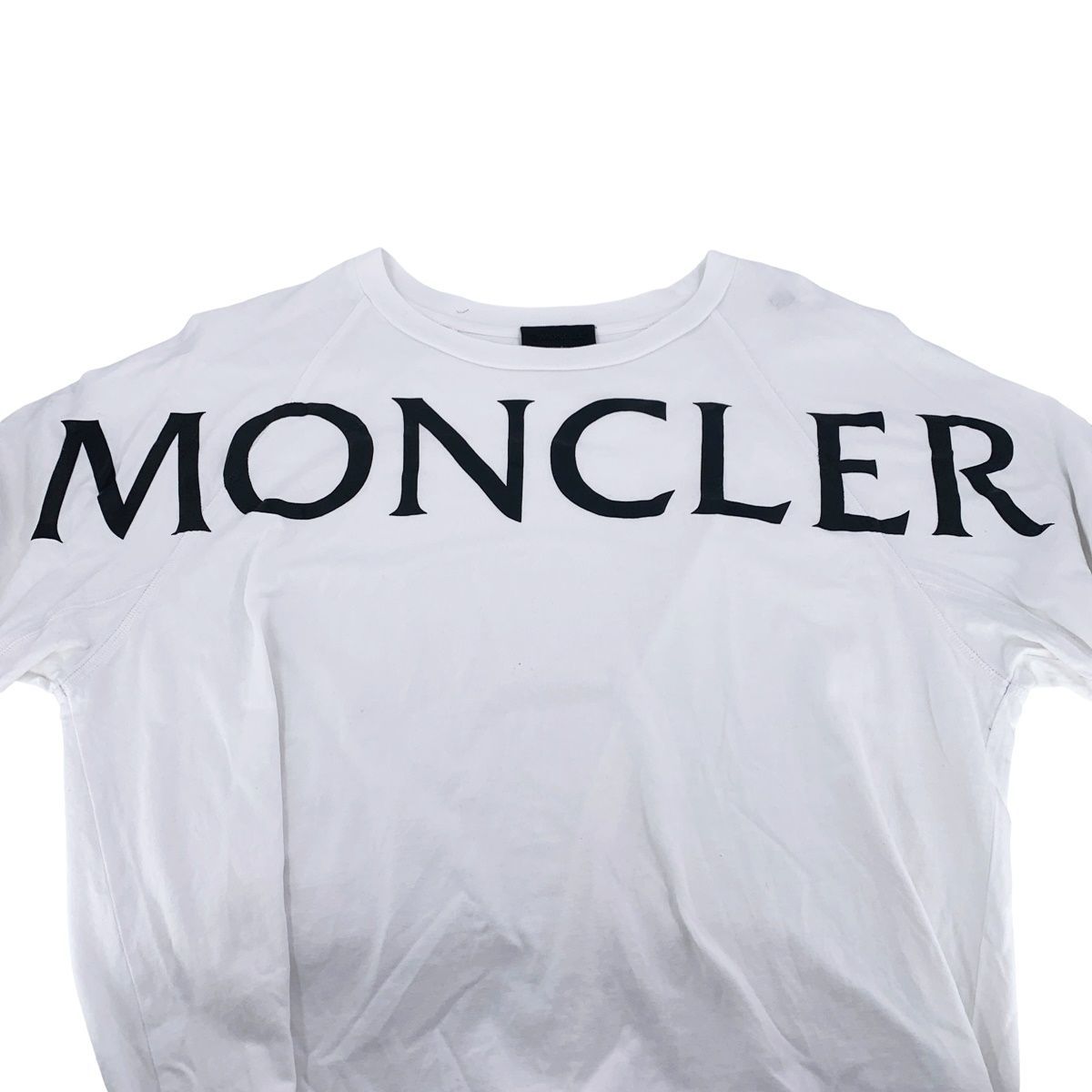 中古】 MONCLER モンクレール Tシャツ ロゴシャツ ホワイト 白 S 中古】 MONCLER モンクレール Tシャツ ロゴシャツ ホワイト 白 S