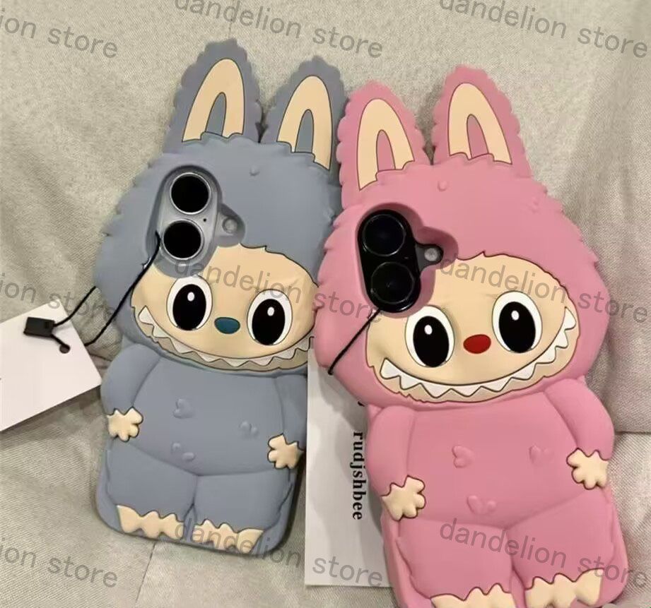 スマホアクセサリー BioVeg iPhone - Lucky Love スマホケース ラブブLabu シリコン アイボリー iPhone対応