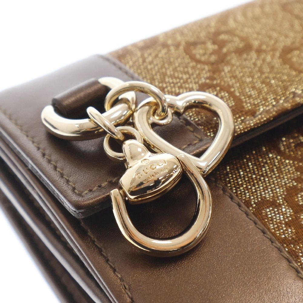 GUCCI グッチ GGキャンバス 二つ折り財布 ウォレット ブラウン