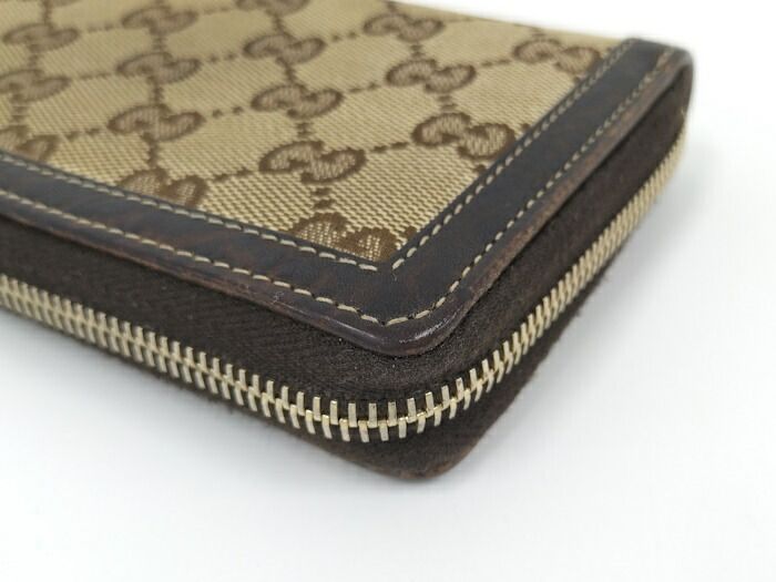 【美品】グッチ 長財布 ラウンドファスナー GG キャンバス タッセル　バンブー 美品】グッチ 長財布 ラウンドファスナー GG キャンバス タッセル